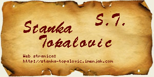 Stanka Topalović vizit kartica